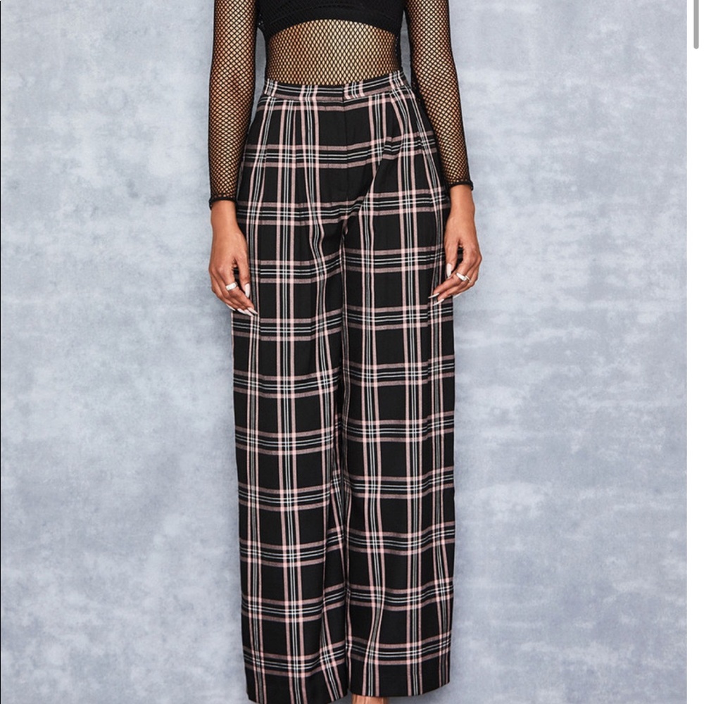 BRAND NEW Black + Pink Extreme Wide Leg Trousers